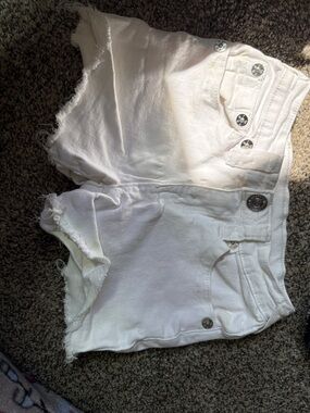 True Religion White Distressed Kids Denim Shorts